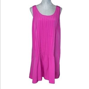 LAUREN Ralph Lauren Pink Fuchsia A Line Pleated  Sleeveless Dress Size 14